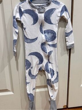 Burt's Bees Baby Bundle of 4 Footie with Blue Moon, Stripes, Dino, & ABC Print